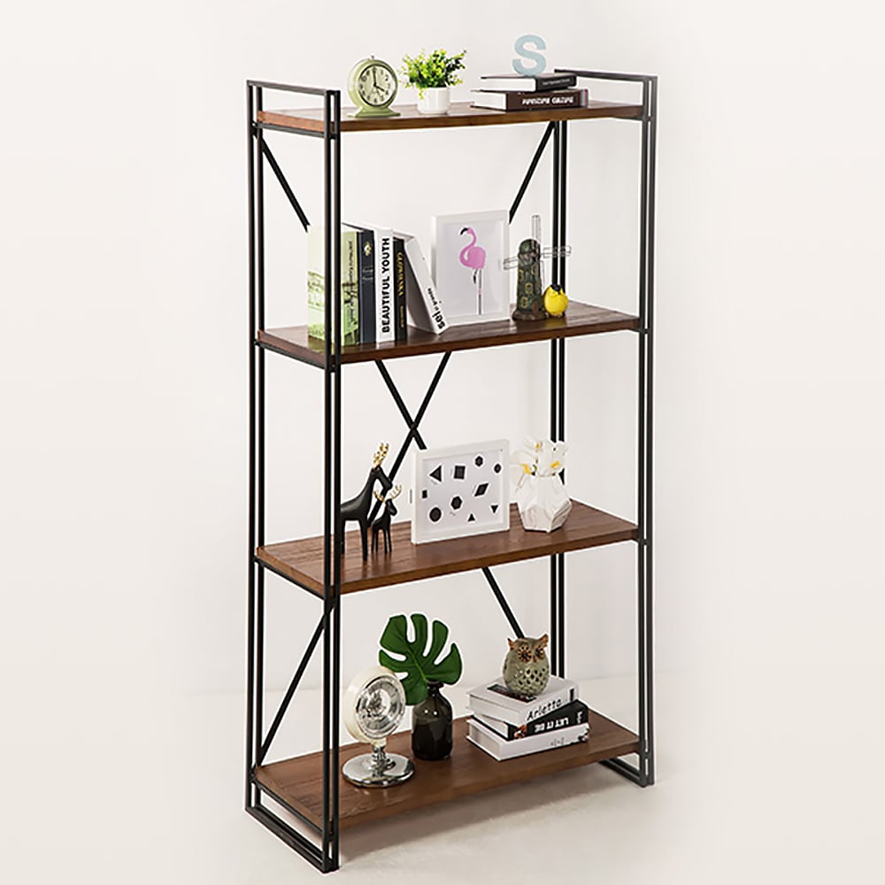 Farmhouse Standing Etagere Bookshelf in Wood window image