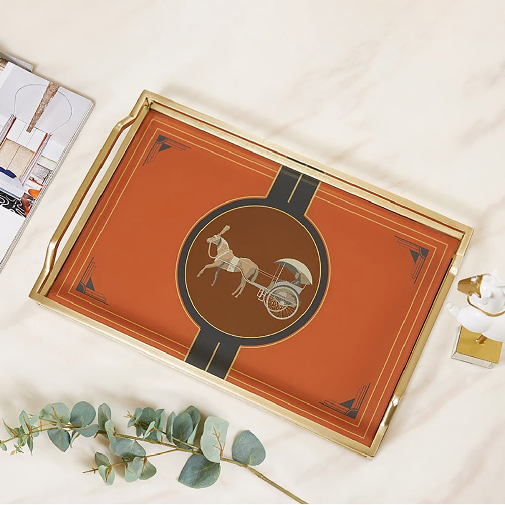 Modern Tray Desk Organizer for Entryway in Metal window image