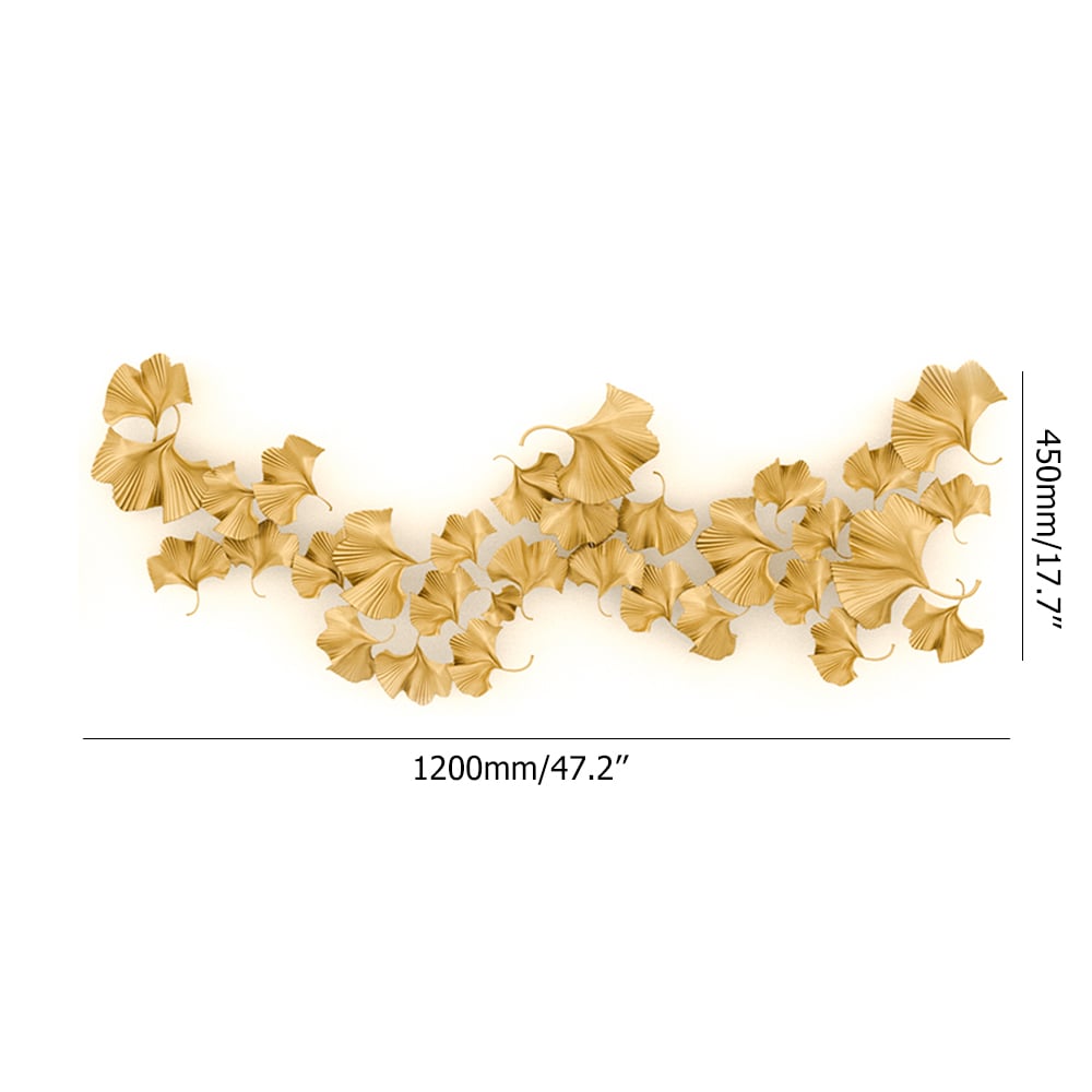 Metal Gold Ginko Leaves Modern Home Wall Decor Art Style A window image