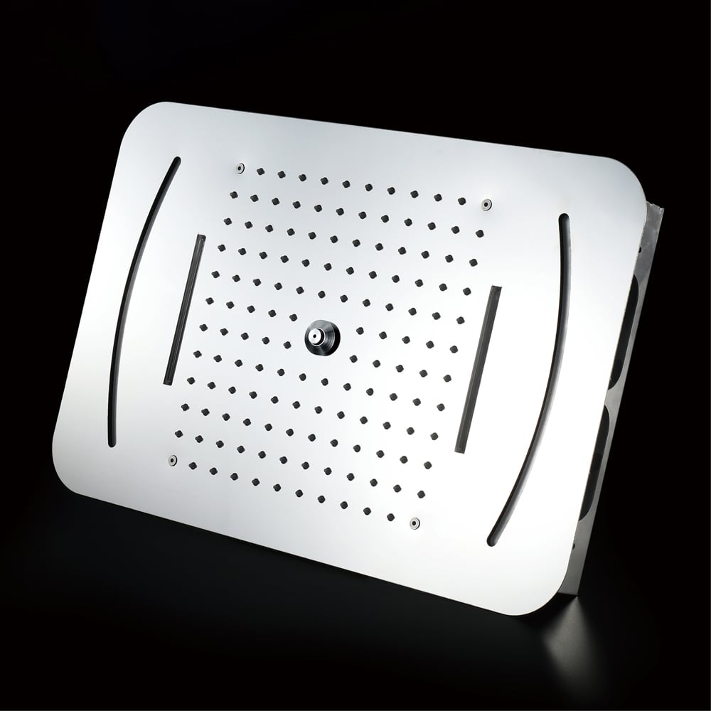 Wall-Mounted 23" Shower System in Polished Chrome Rainfall 4 Functions Thermostatic