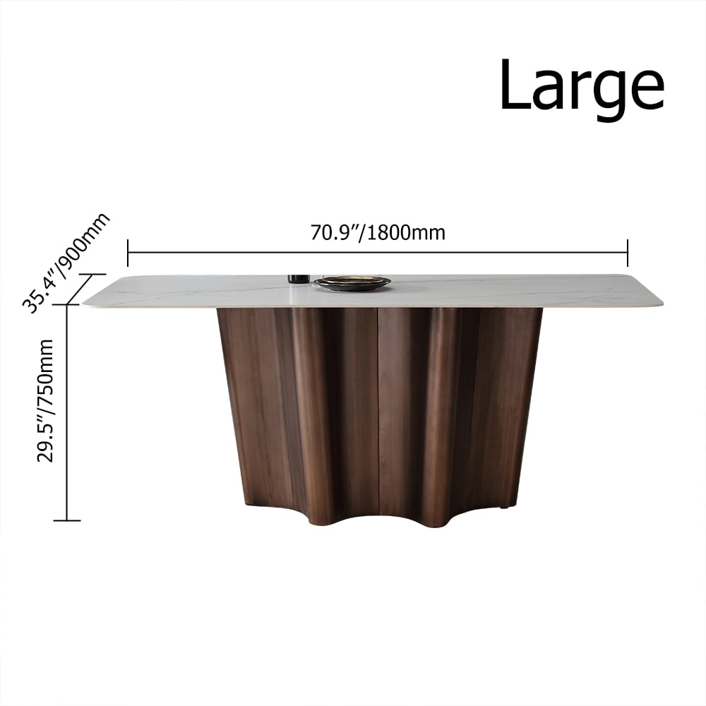 63" Dining Table Sintered Stone Top & Carbon Steel Base window image