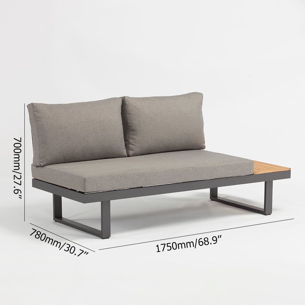 3-Pieces Sectional Outdoor Sofa Set with Build-in Side Table and Square End Table window image