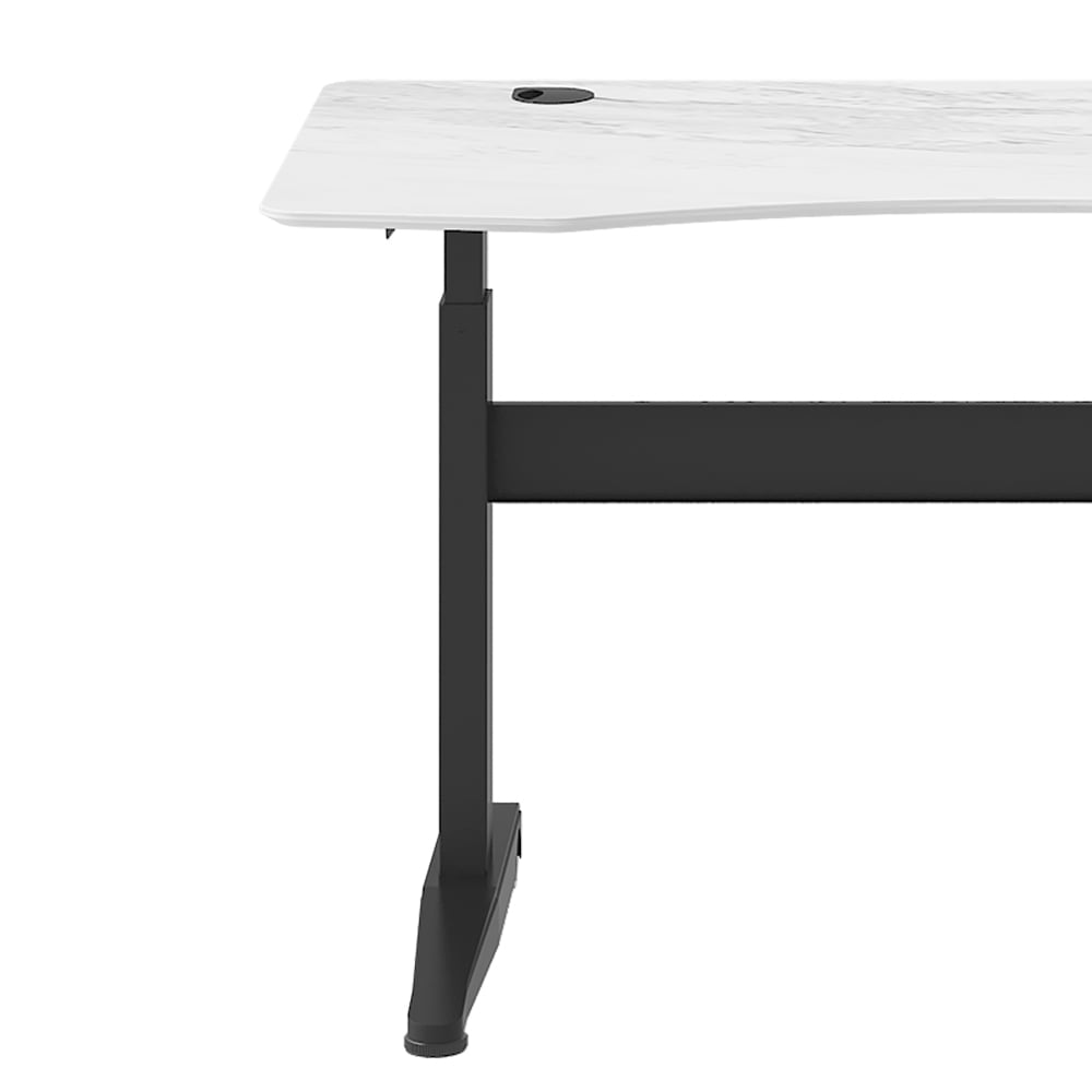 Modern Adjustable Height Writing Desk in White & Black Standing Desk window image