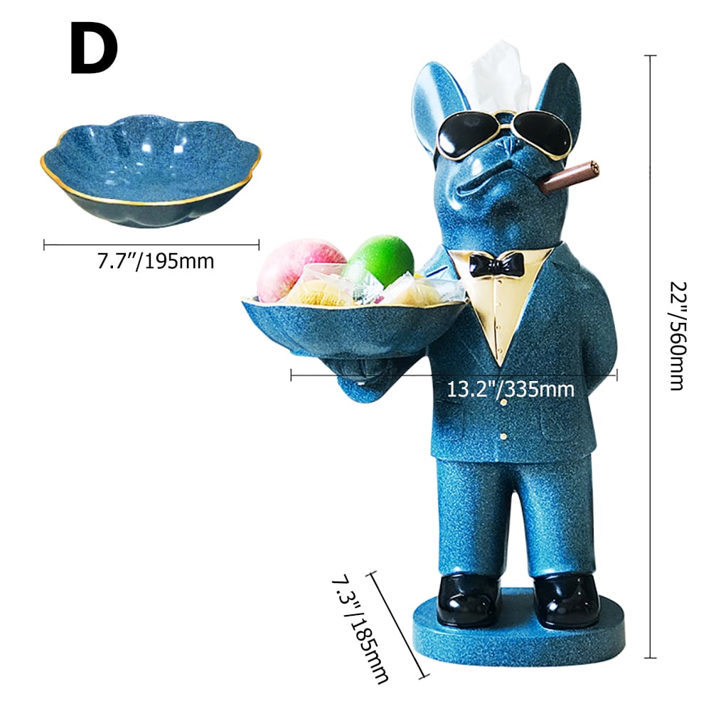 Modern Dog Sculpture Freestanding Tissue Holder Tray Organizer window image