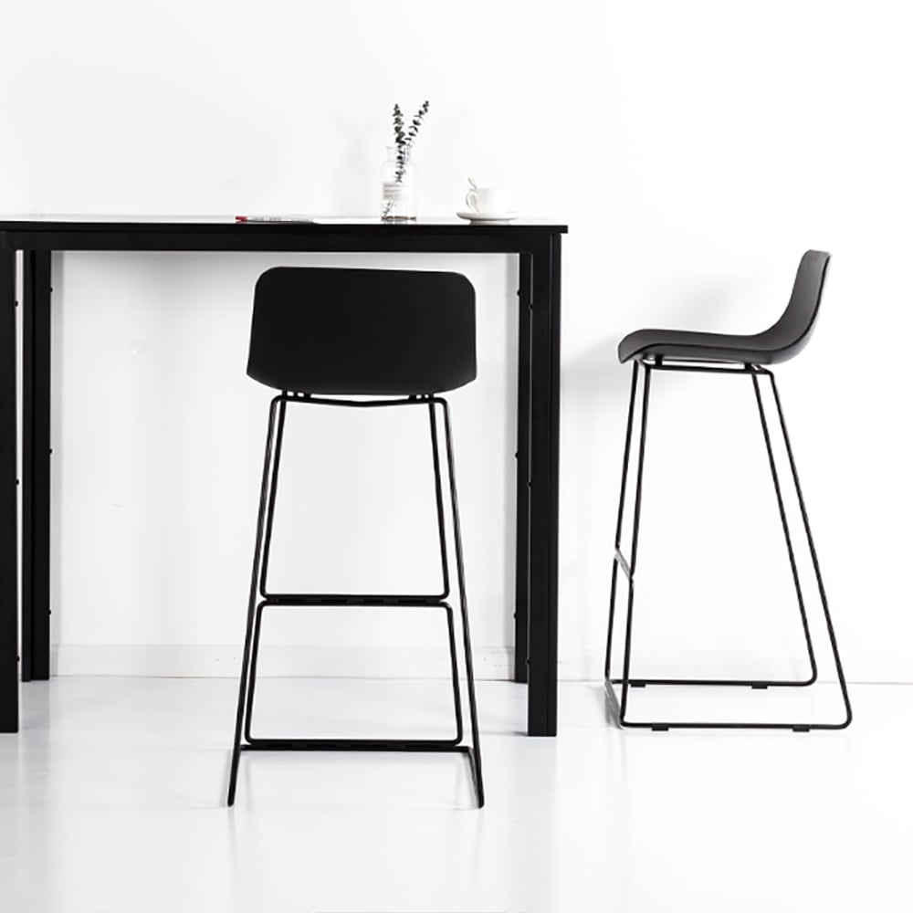 900mm Black Bar Stool Counter Height with PP seat and Steel Frame window image