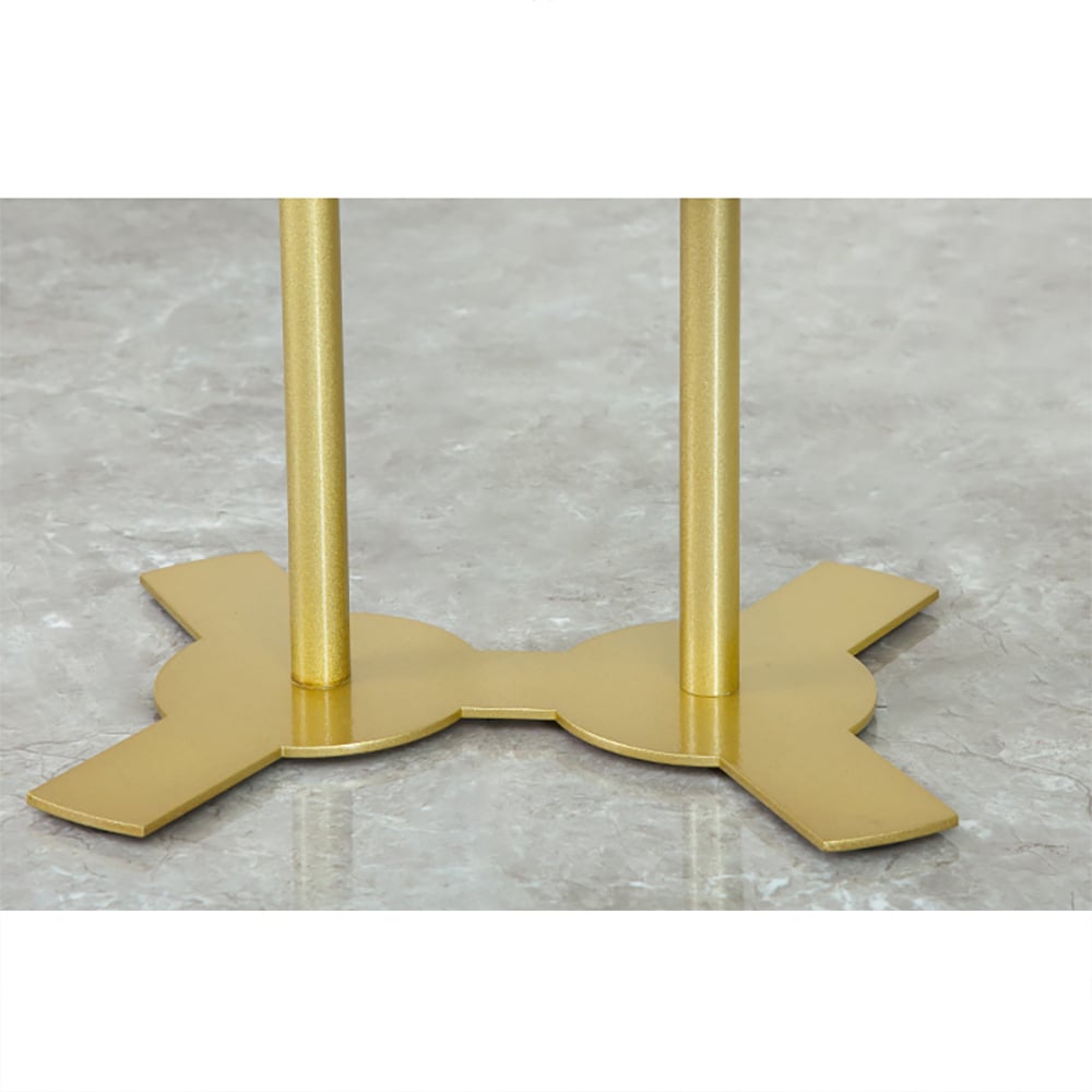 Modern Gold Metal End Table with 2 Tray Top Round Side Table window image