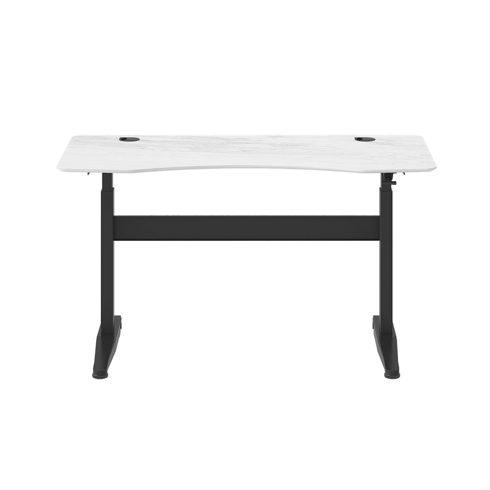 Modern Adjustable Height Writing Desk in White & Black Standing Desk window image