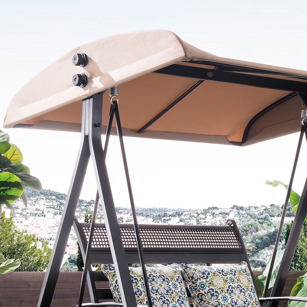 Aluminum Outdoor Hanging Chair Sofa with Awning window image