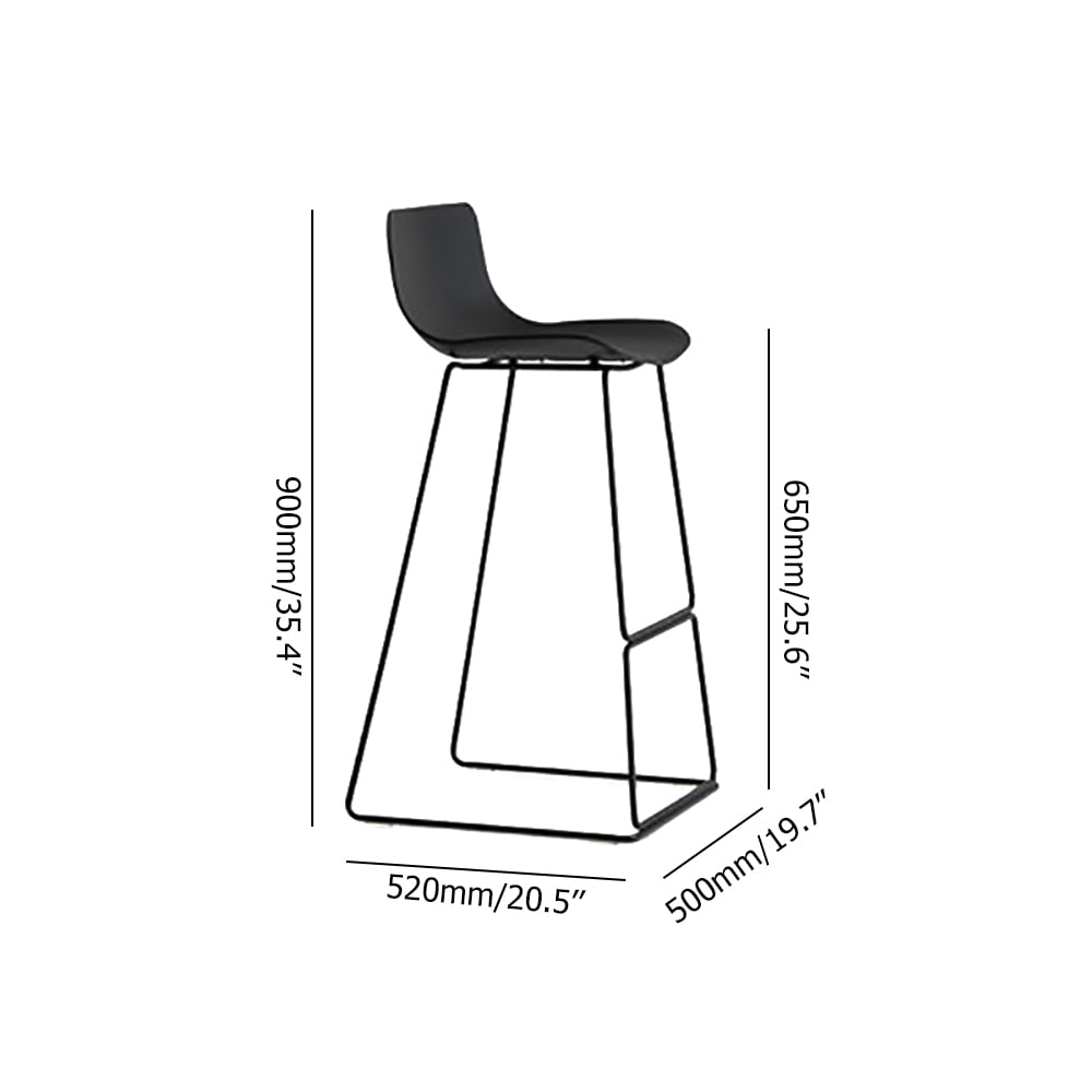 900mm Black Bar Stool Counter Height with PP seat and Steel Frame window image