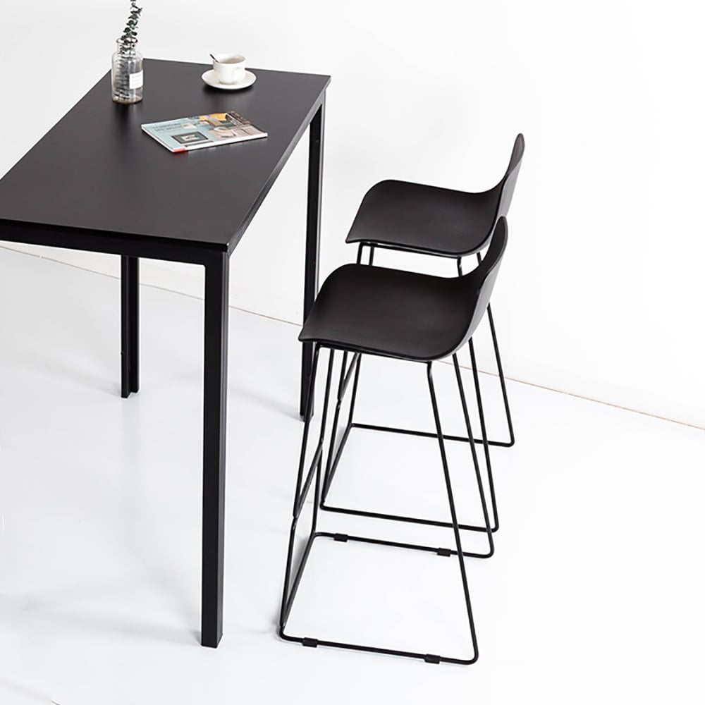 900mm Black Bar Stool Counter Height with PP seat and Steel Frame window image