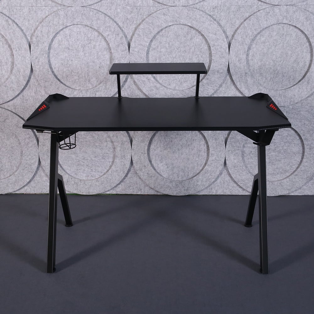 Modern Black Gaming Desk in MDF & PVC Standing Desk window image