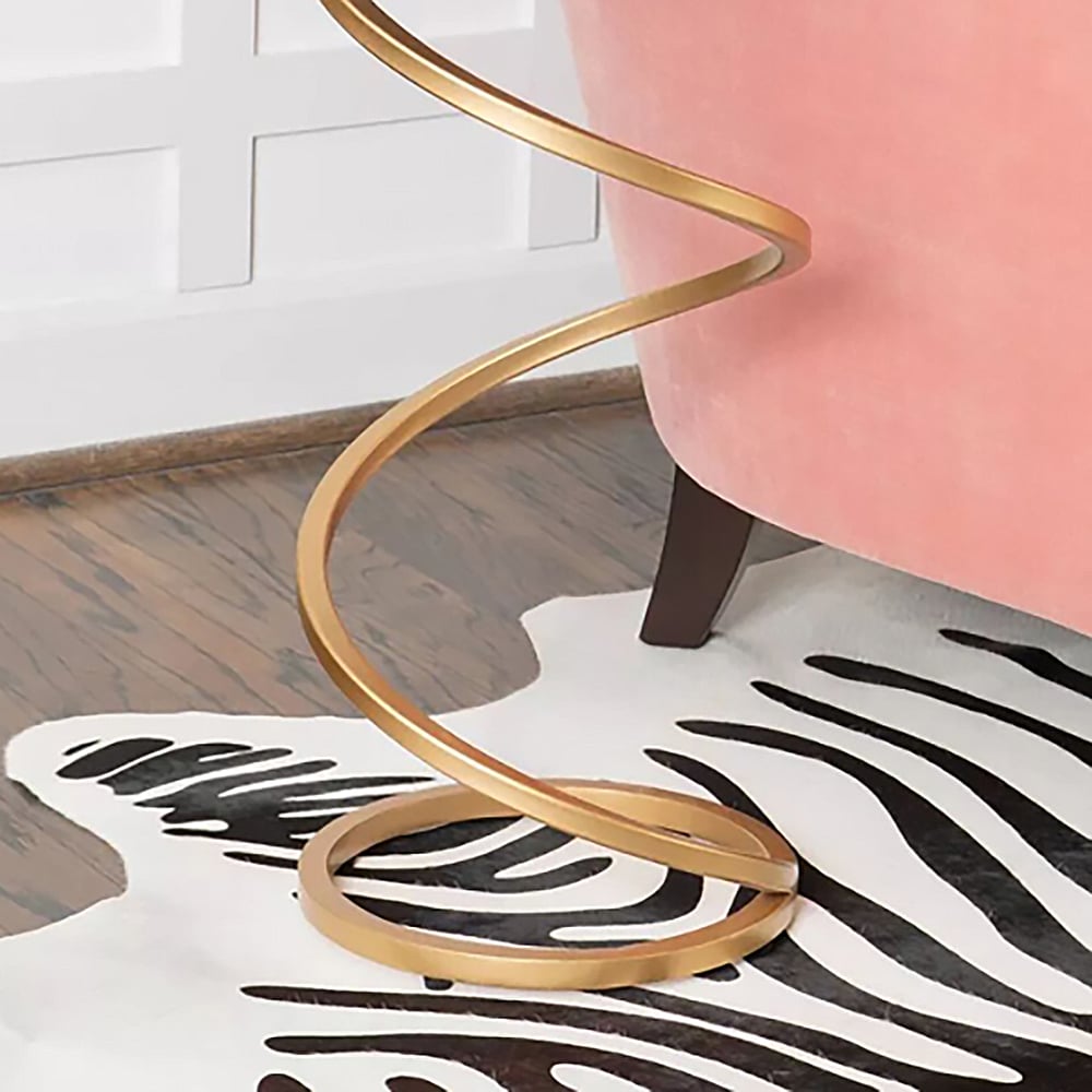 Small Gold End Table with White Marble Top & Metal Base window image