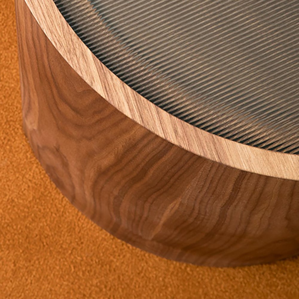 Modern Round Glass Top Small End Table  window image