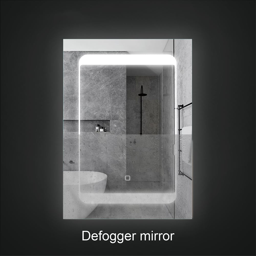 Frameless Rectangle Mirror Magnifying Wooden LED Mirror Cabinet with Socket window image