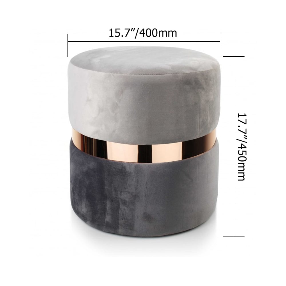 Modern Round Bedroom End Table Velvet Upholstery Side Table window image
