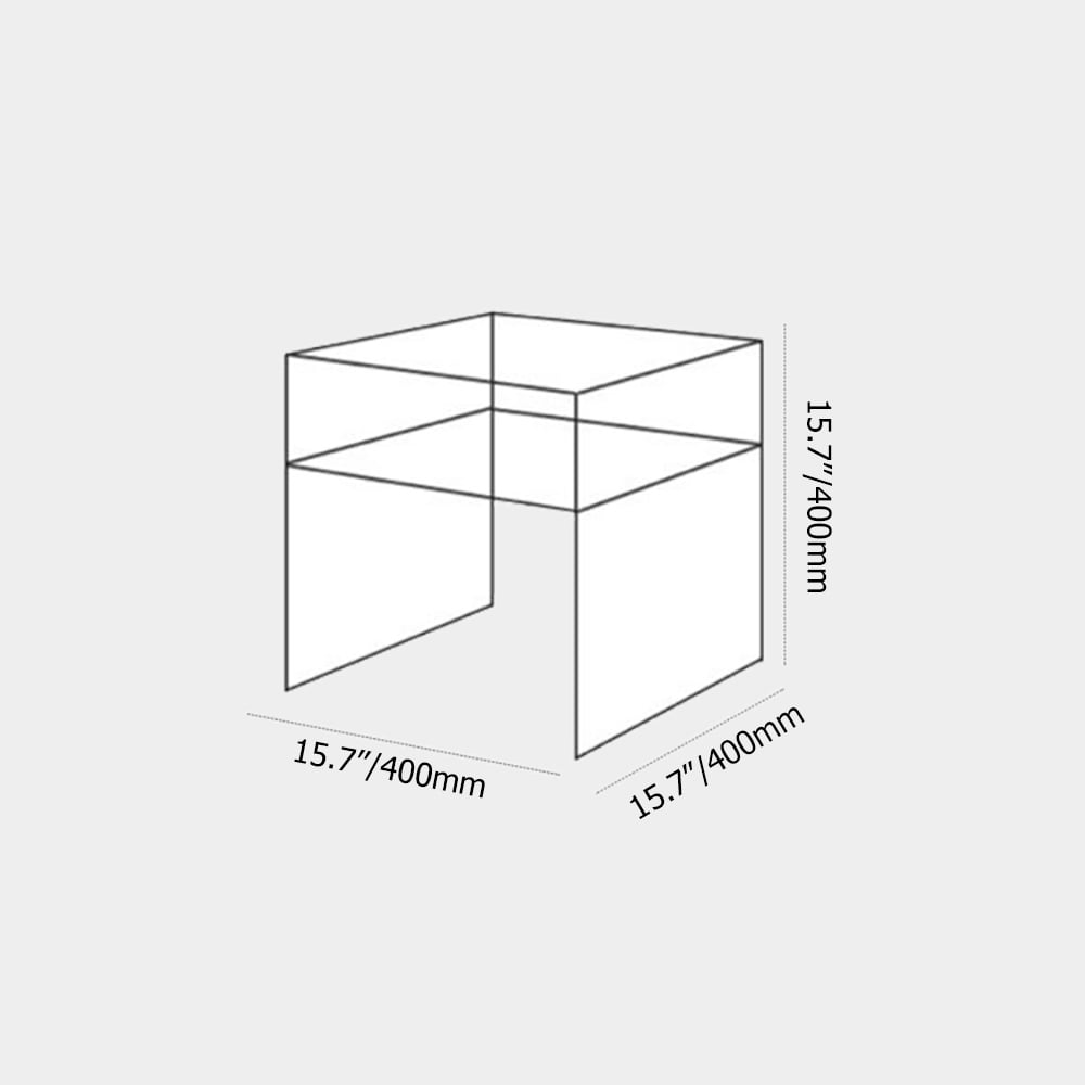 Vierkante bijzettafel van acryl in helder en blauw bijzettafel Vensterafbeelding