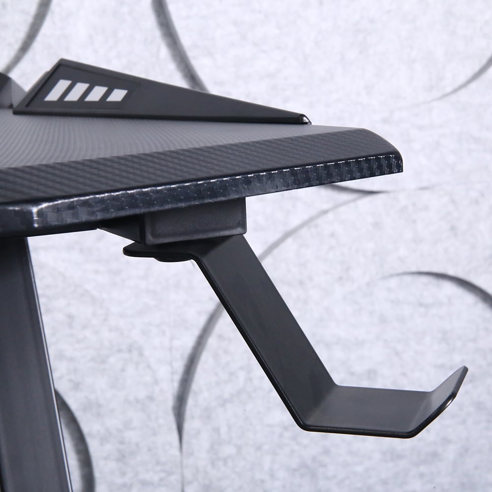 Modern Black Gaming Desk in MDF & PVC Standing Desk window image