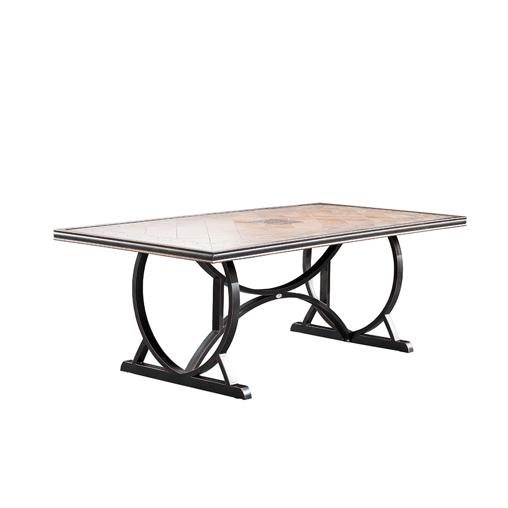 7-Pieces Outdoor Dining Set with Aluminum Frame and Sintered Stone-top Dining Table window image