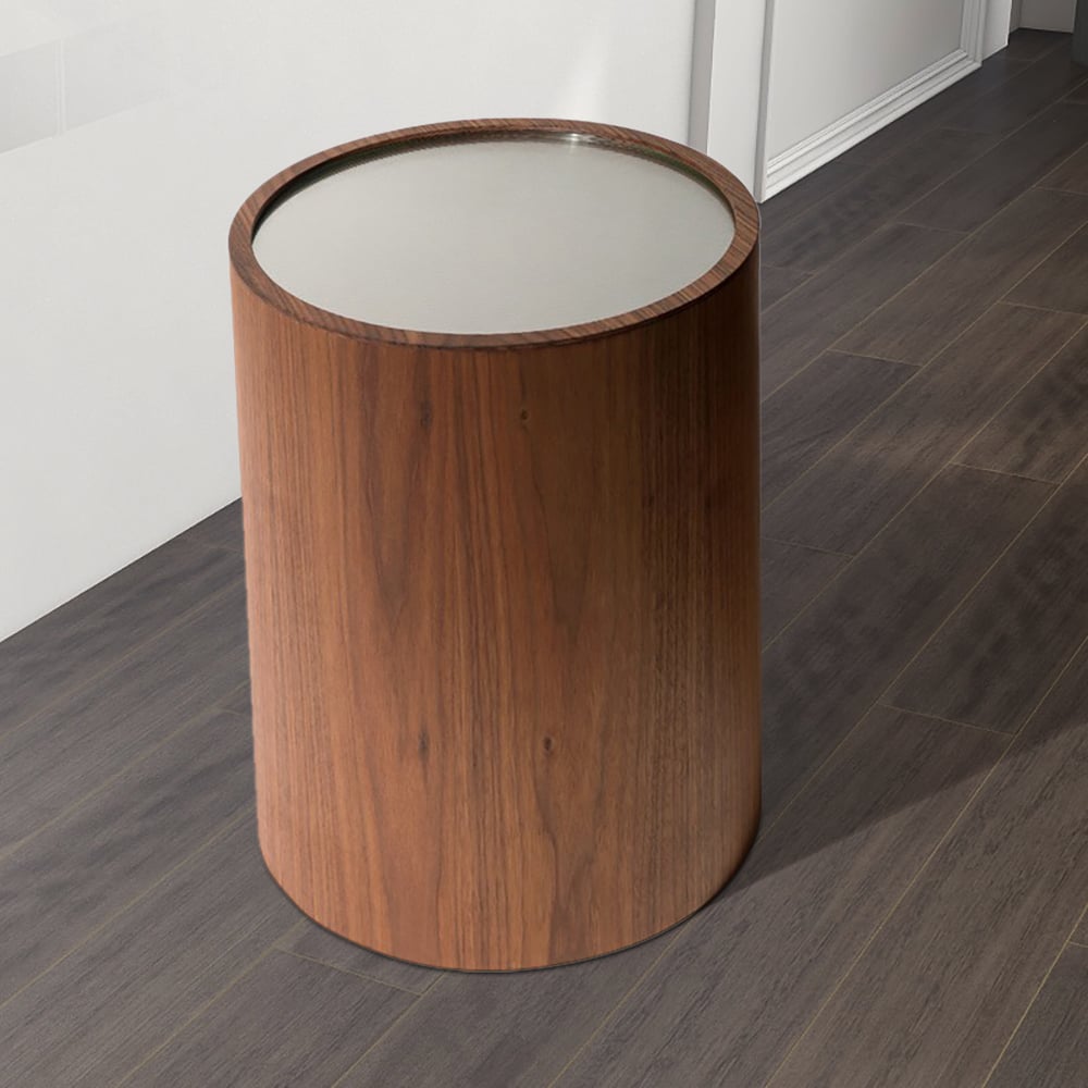 Modern Round Glass Top Small End Table  window image