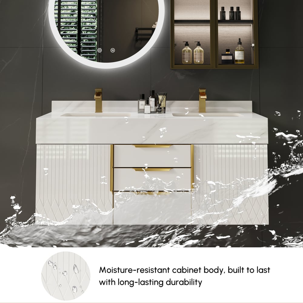 Aro 120cm Floating Double Bathroom Vanity with Sink and Sintered Stone Top window image