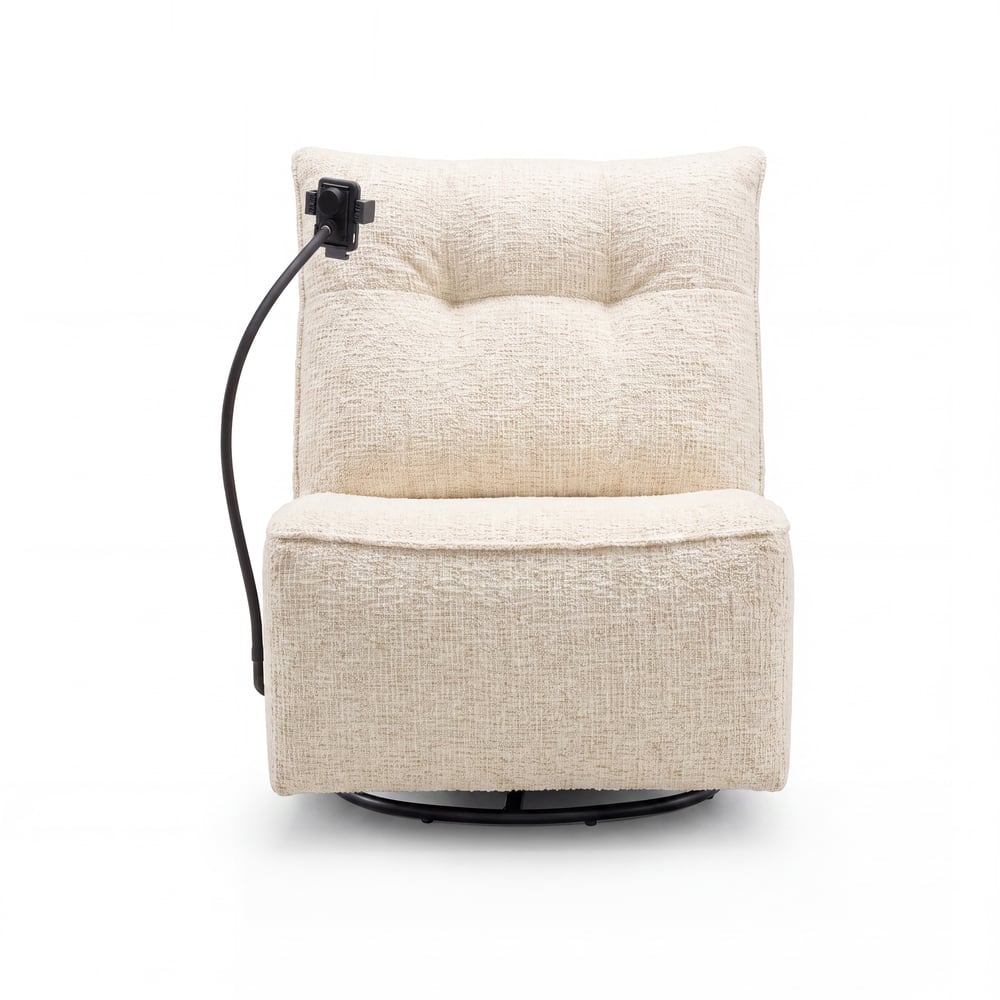 Performance Chenille Power Swivel Rocker Recliner Accent Chair with Phone Holder window image