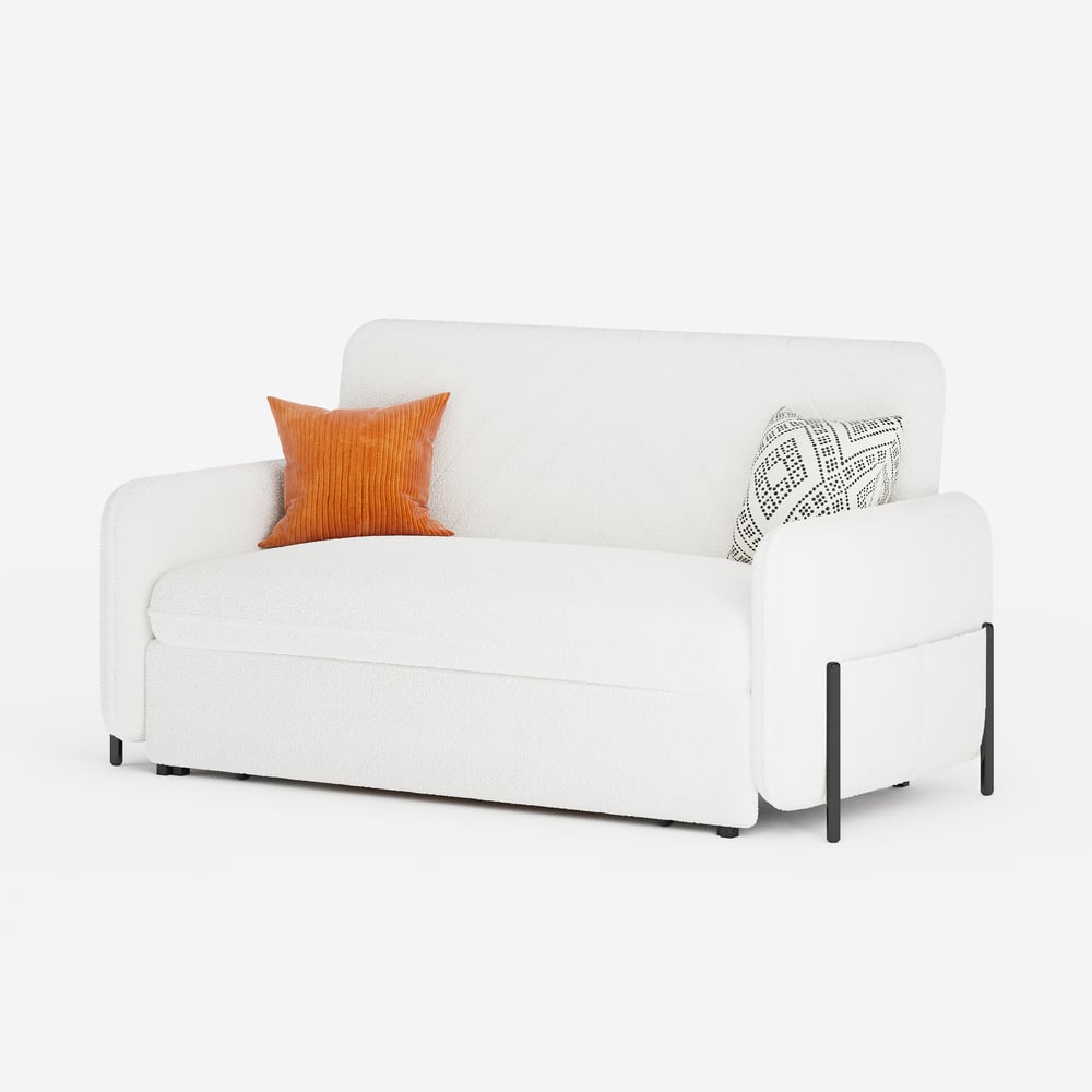 Sofá cama convertible de bouclé de 2 plazas 172 cm Imagen de ventana