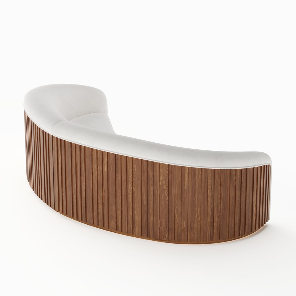 Aura 109" 2-Piece Chenille Upholstered Curved Sectional Sofa window image