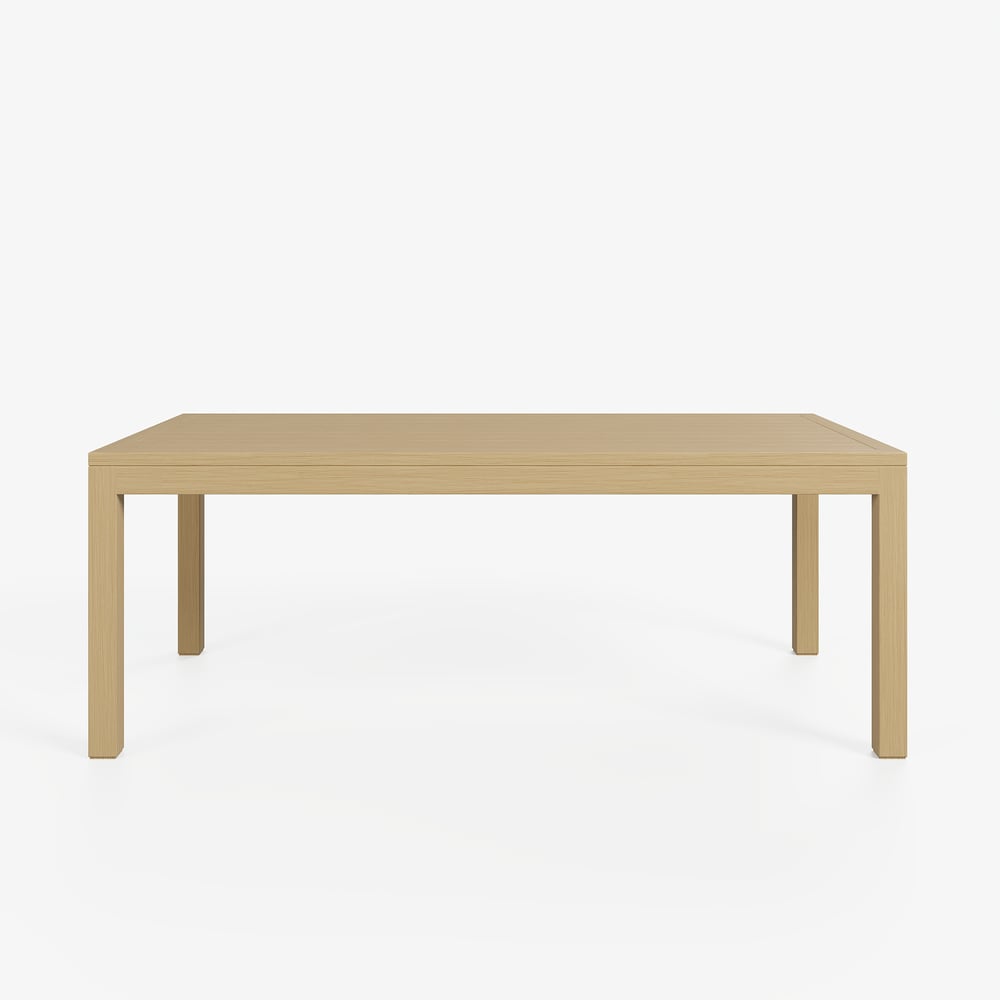 Wevara 78" Natural-Finish Aluminum Slatted Outdoor Dining Table in Natural window image