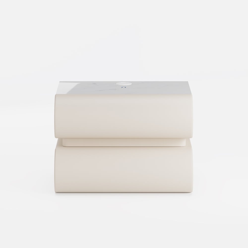 Humply Floating Leather 2-Drawer Smart LED Nightstand with Sintered Stone Top window image