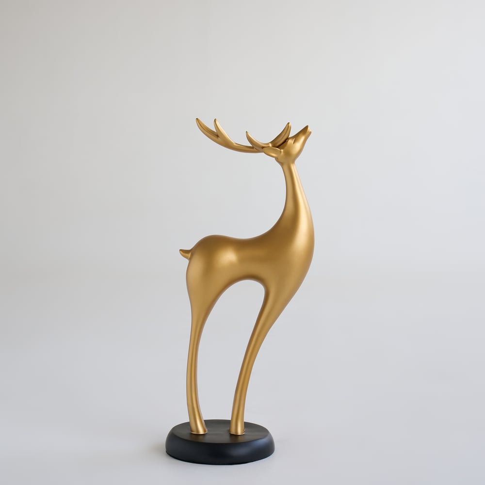 Lampadaire moderne en résine en forme de cerf avec télécommande – 76 cm de hauteur avec boule lumineuse image de fenêtre