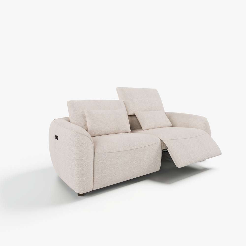 Canapé inclinable électrique 2 places en chenille, 212 cm, compatible avec les animaux domestiques, avec dossier réglable image de fenêtre