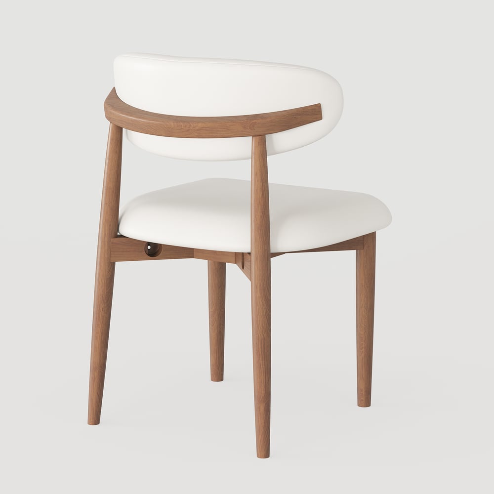 Modern PU Leather Dining Chair with Rubber Wood Legs window image