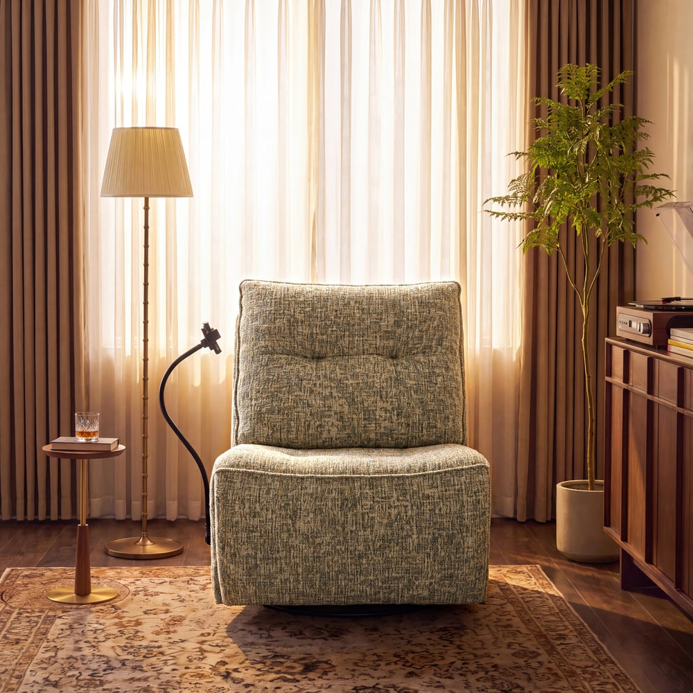 Performance Liner Power Swivel Rocker Recliner Accent Chair with Phone Holder window image