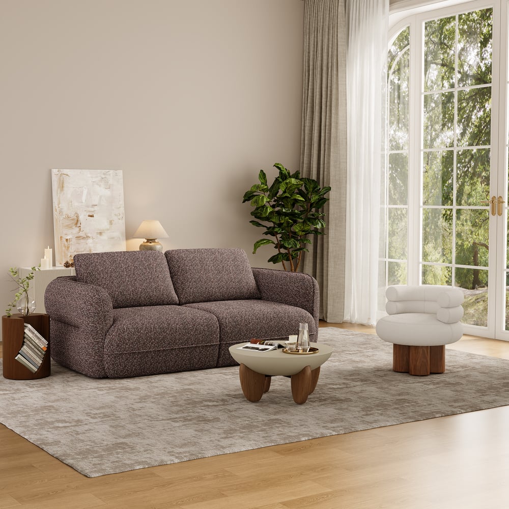 Modern 87" 2-Seater Chenille Power Convertible Sleeper Sofa with Remote Control window image