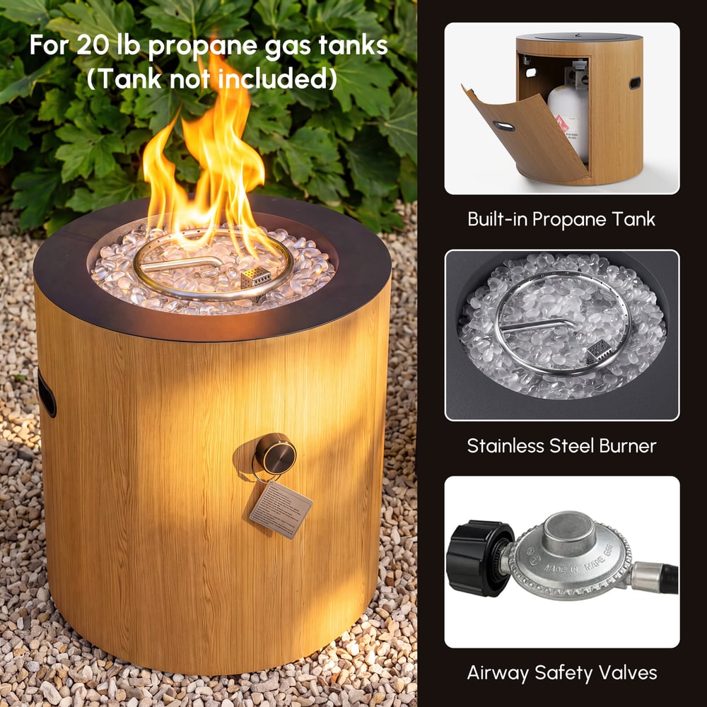 Tevara Outdoor Dark Gray Aluminum Smokeless Fire Pit Side Table window image