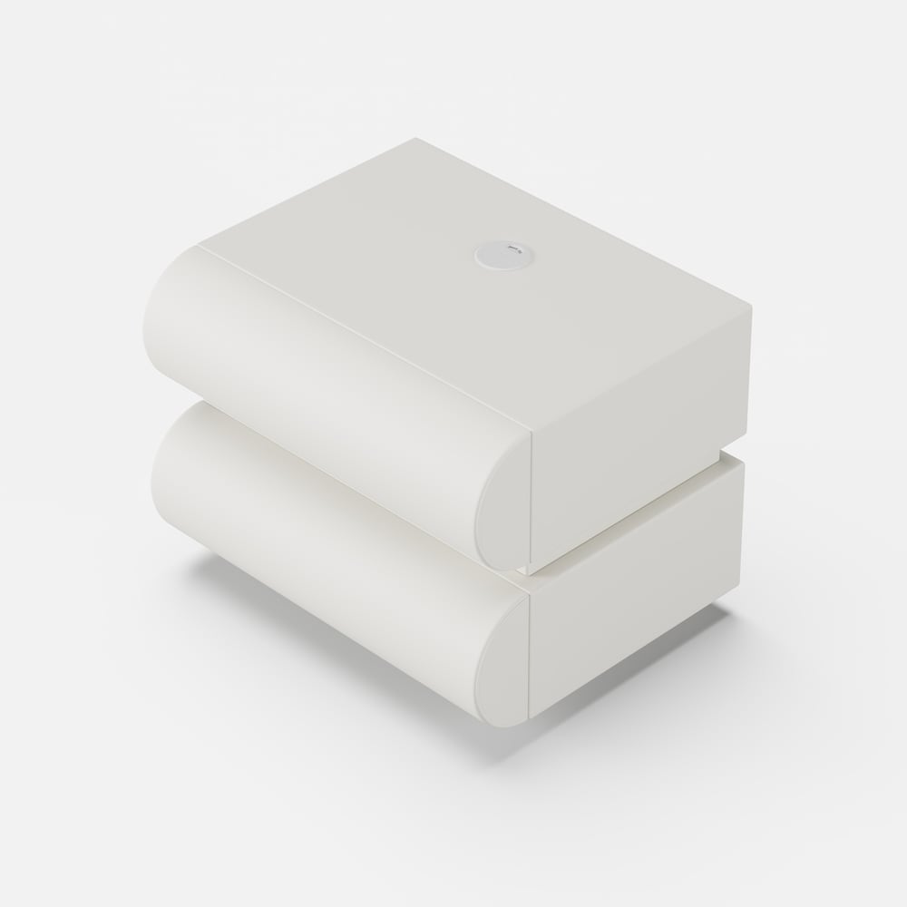 Comodino Smart Flottante in Pelle Humply con 2 Cassetti Immagine della finestra