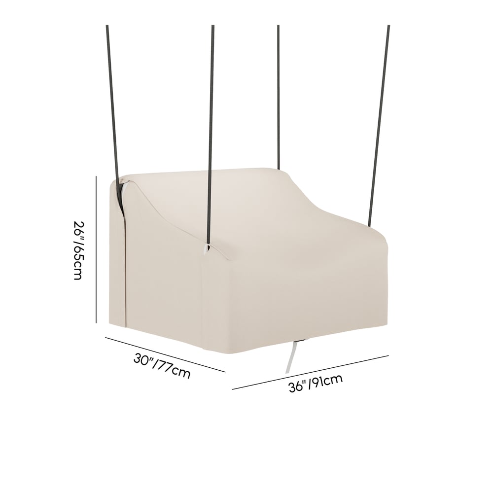 Tevara 600D Tough Canvas Waterproof Outdoor Chair Covers in Ivory weights dimensions image