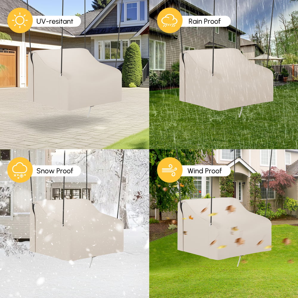 Tevara 600D Tough Canvas Waterproof Outdoor Chair Covers in Ivory window image