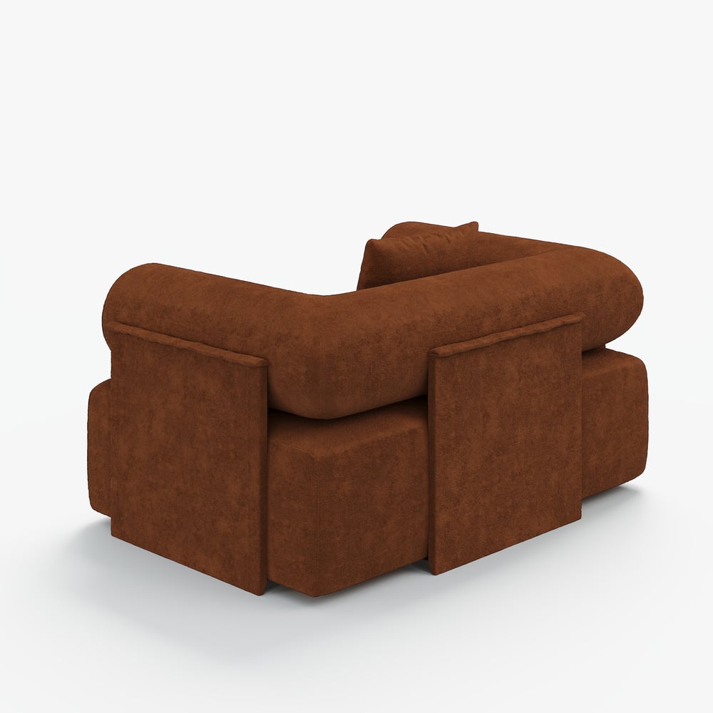 Serene Modern Rust Velvet Lounge Accent Chair window image