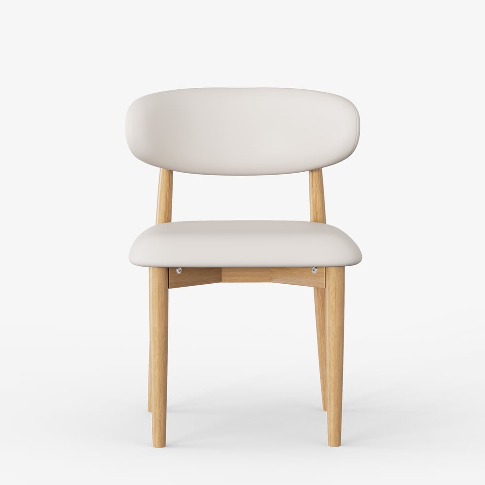 Modern PU Leather Dining Chair with Rubber Wood Legs, 1 Piece window image