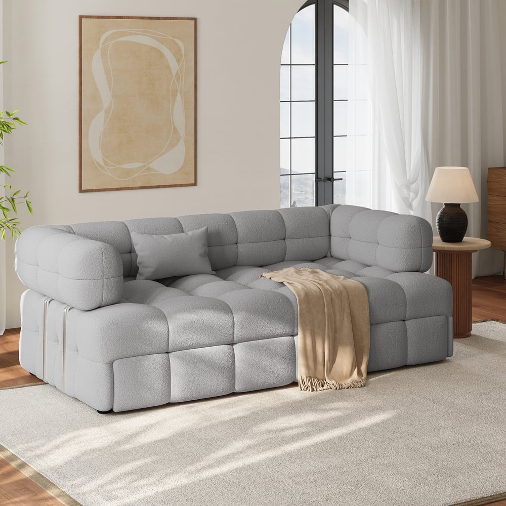 Questions and Answers for 76" Queen 3-Seater Boucle Convertible Sleeper Sofa