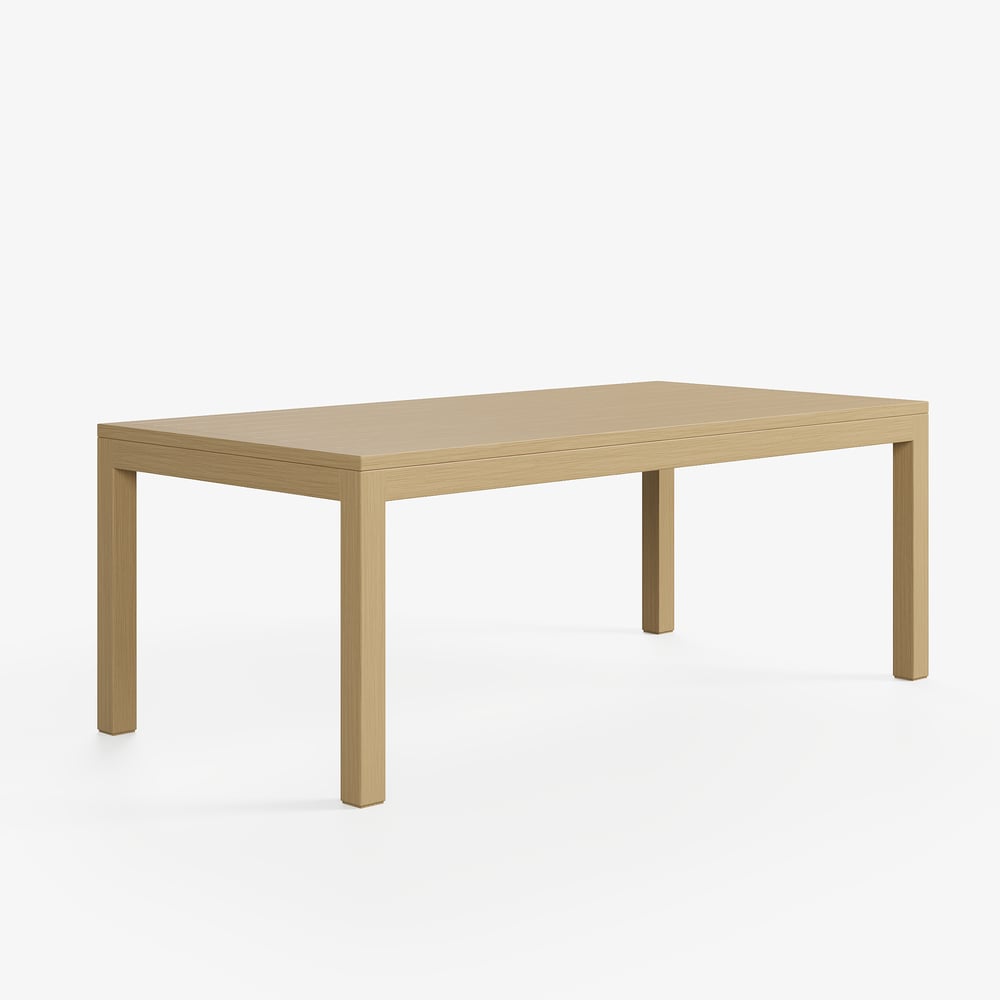 Wevara 78" Natural-Finish Aluminum Slatted Outdoor Dining Table in Natural window image