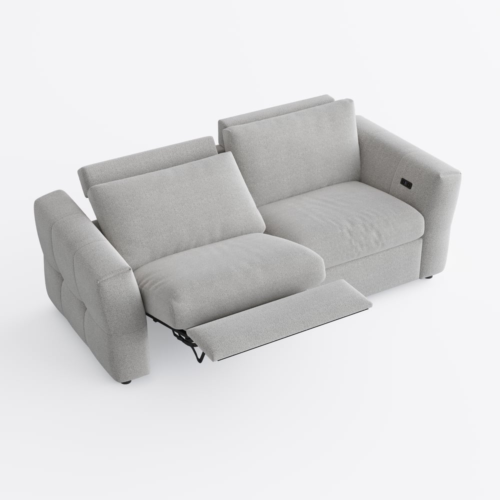 Glidio Chenille Power Reclining Sofa with Adjustable Headrests window image