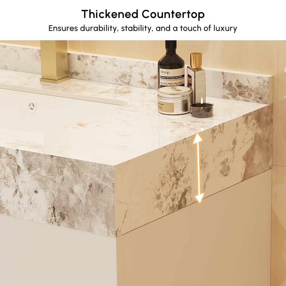 915mm Artus Freestanding Bathroom Vanity Single Sink Vanity Cabinet Sintered Stone Top window image