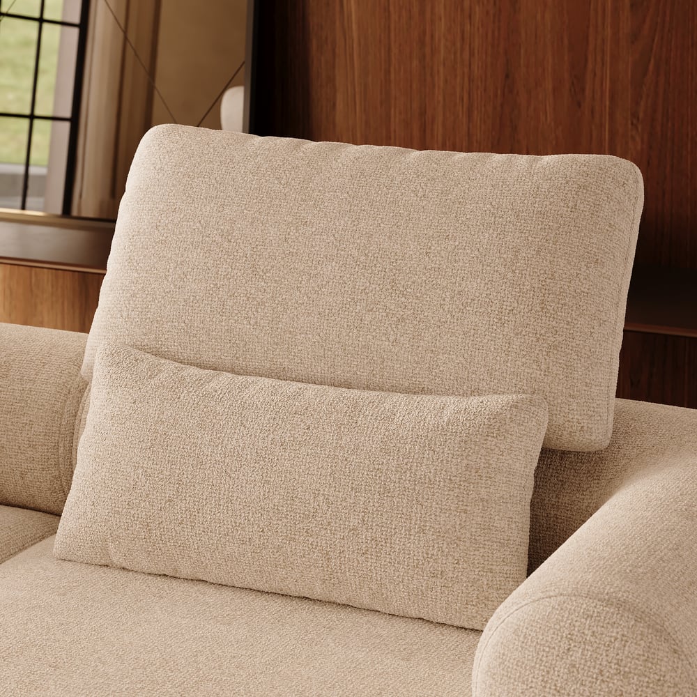 L-Shaped Chenille Adjustable Backrest Sectional Sofa window image