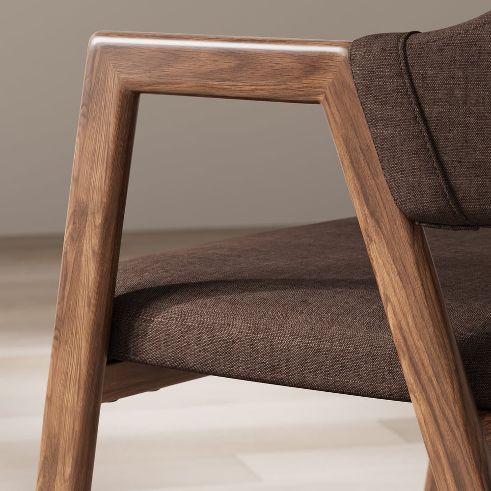 Modern Brown Linen Dining Chair with Upholstered, 2 Pieces window image