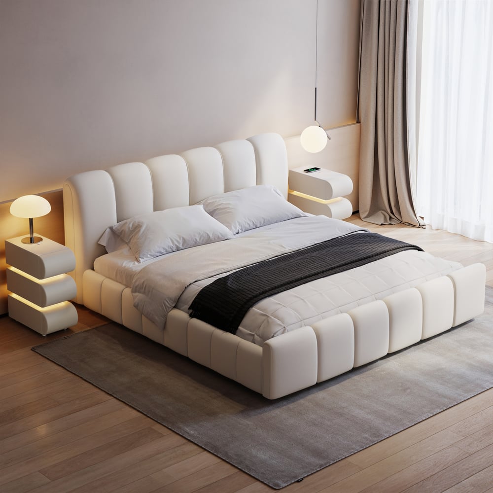 Questions and Answers for Humply Queen Faux Leather Storage Bed with Drawers