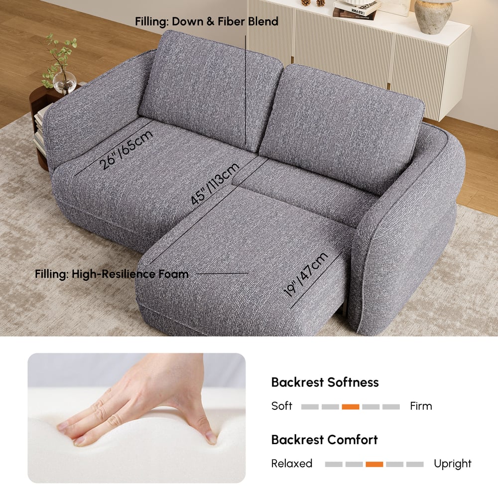 Modern 87" 2-Seater Chenille Power Convertible Sleeper Sofa with Remote Control window image