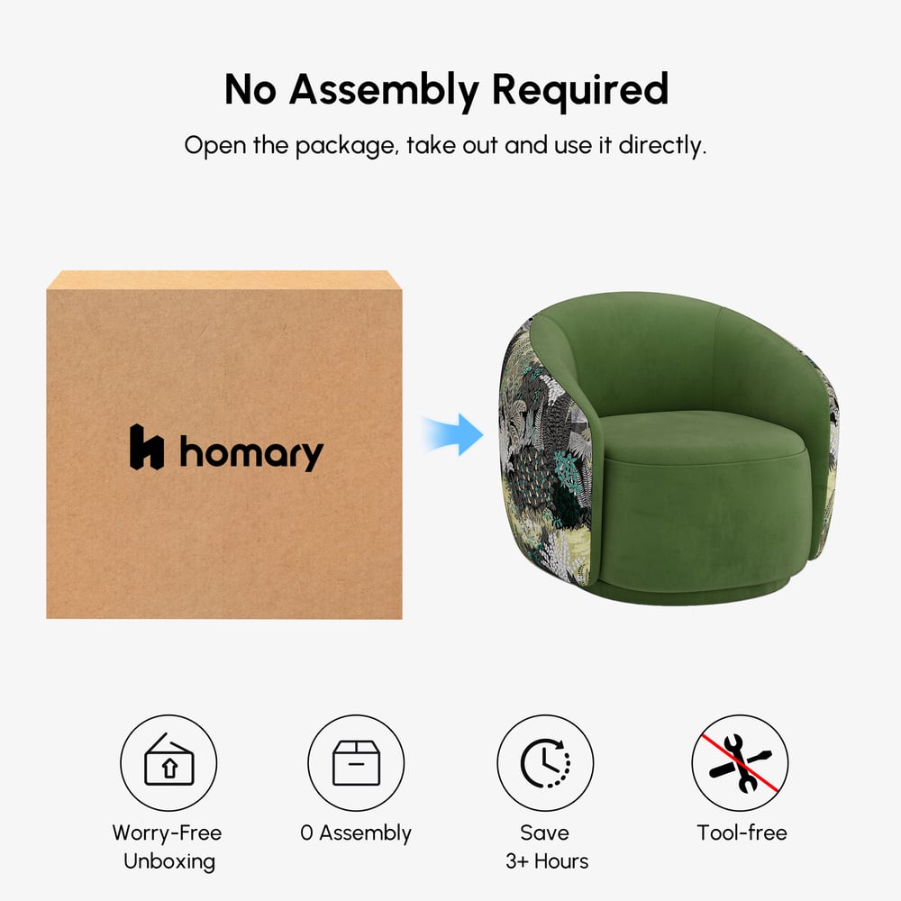 Performance Velvet 360° Swivel Barrel Accent Chair window image