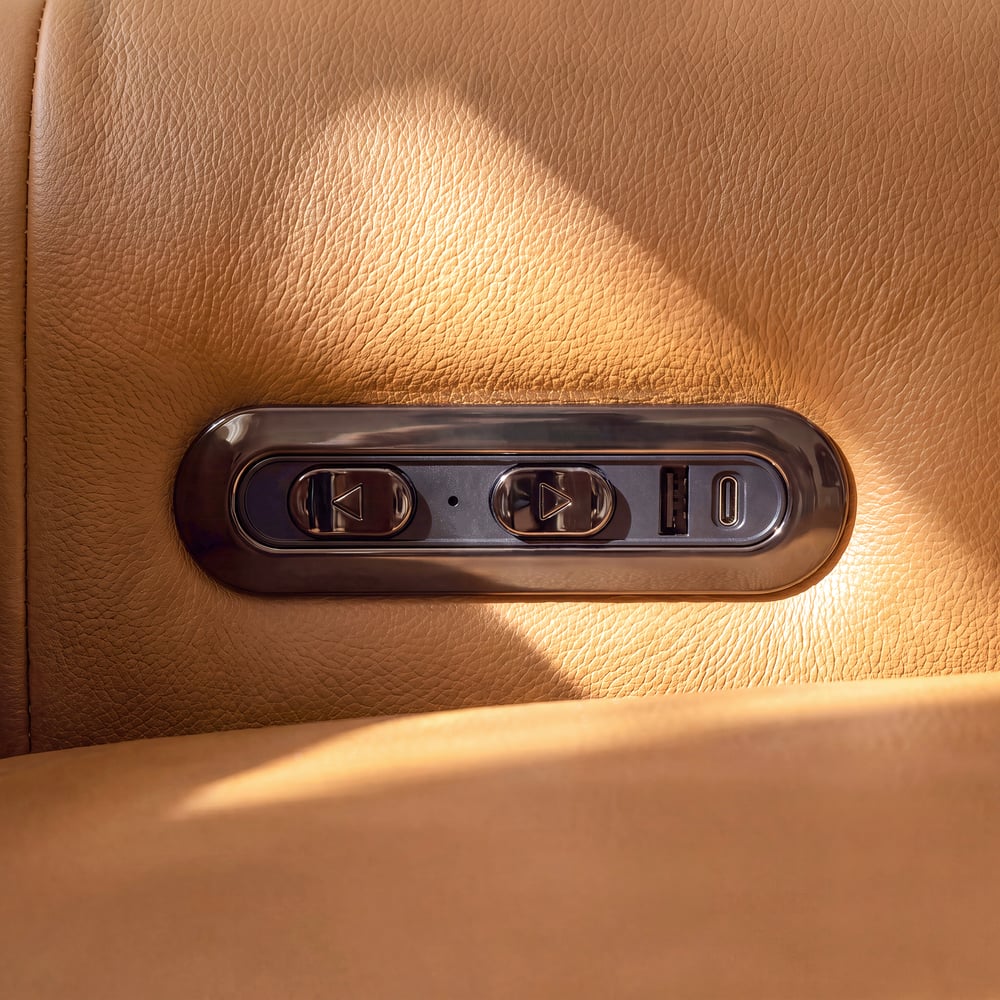 85" 2-Seater Genuine Leather Power Reclining Sofa with USB & USB-C Charging Ports window image